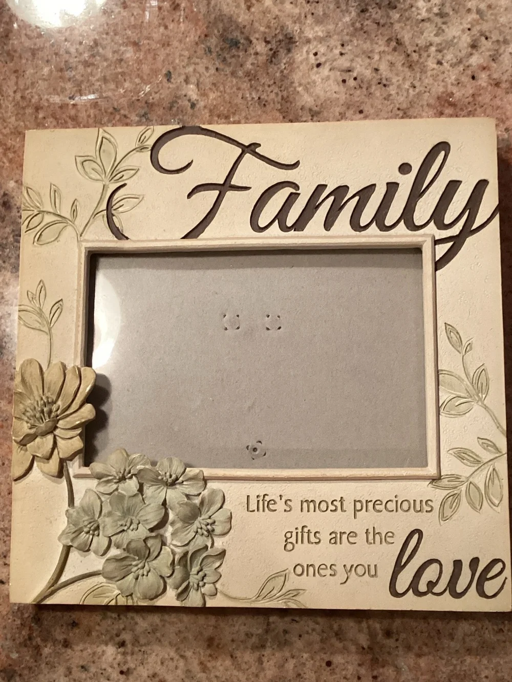 Family Beige Floral Photo Frame - ''Life's Most Precious Gifts''